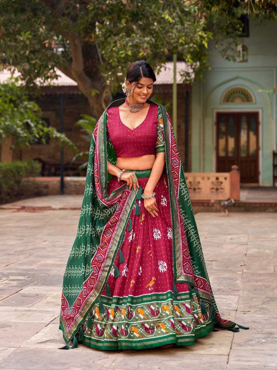 YNF TUSSAR SILK KESH187 Panchi LEHENGAS WHOLESALE SILK TRADITIONAL PRINTED LEHENGA WITH DUPTTA WEDDING LEHENGAS MANUFACTURER- Kapda Export