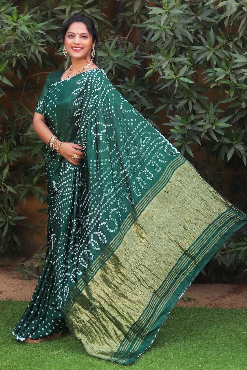 YNF BANDHANI SILK RIN144 SUHASINI SAREES WHOLESALE GAJJI MODAL BANDHANI BANDHEJ SILK BANDHANI SAREES MANUFACTURER- Kapda Export