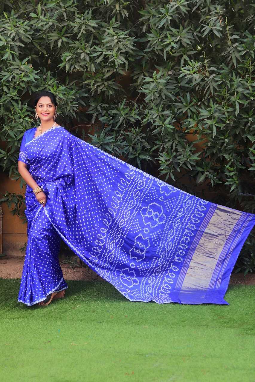 YNF BANDHANI SILK RIN144 SUHASINI SILK SAREES WHOLESALE BANDHANI GAJJI MODAL SILK SAREE FOR WEDDING SAREES MANUFACTURER- Kapda Export