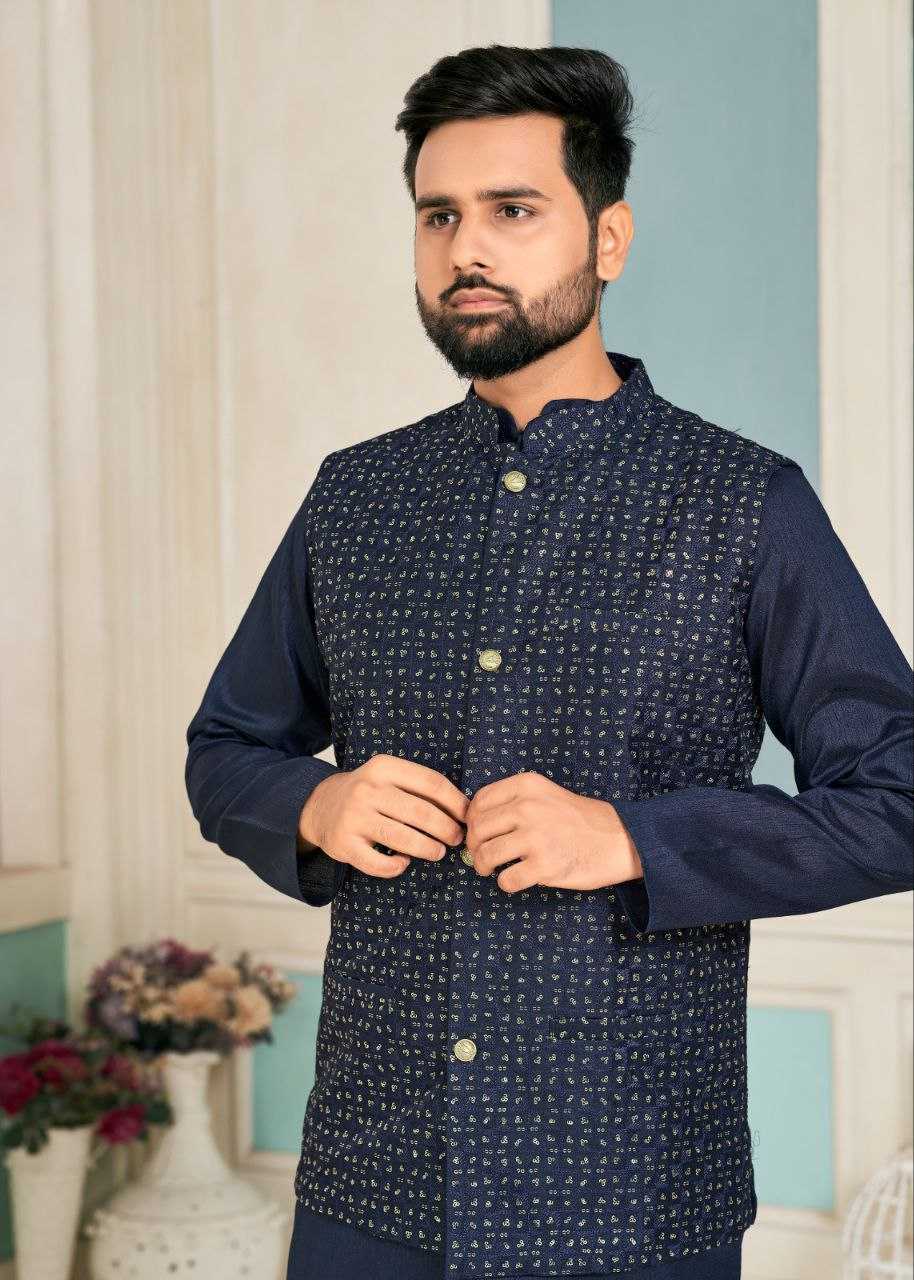 YNF BANGLORI SILK KESH246 SWAYAMVAR WHOLESALE MENS WEAR PATHANI SUIT SILK KURTA MANUFACTURER- Kapda Export