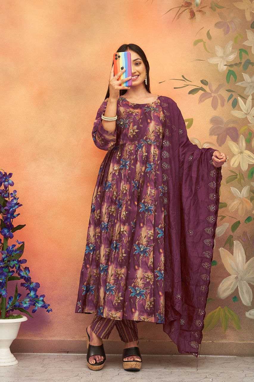 YNF CHANDER SILK KESH246 KANGANA SUITS & DRESSES WHOLESALE PRINTED ANARKALI CHANDERI SUITS MANUFACTURE- Kapda Export