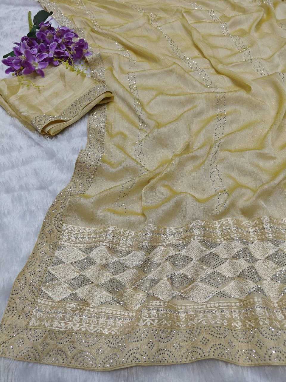 YNF CHIFFON KESH189  PARAMPARA - 4 SAREES WHOLESALE PARTY WEAR CHIFFON EMBROIDERED SAREES MANUFACTURER- Kapda Export