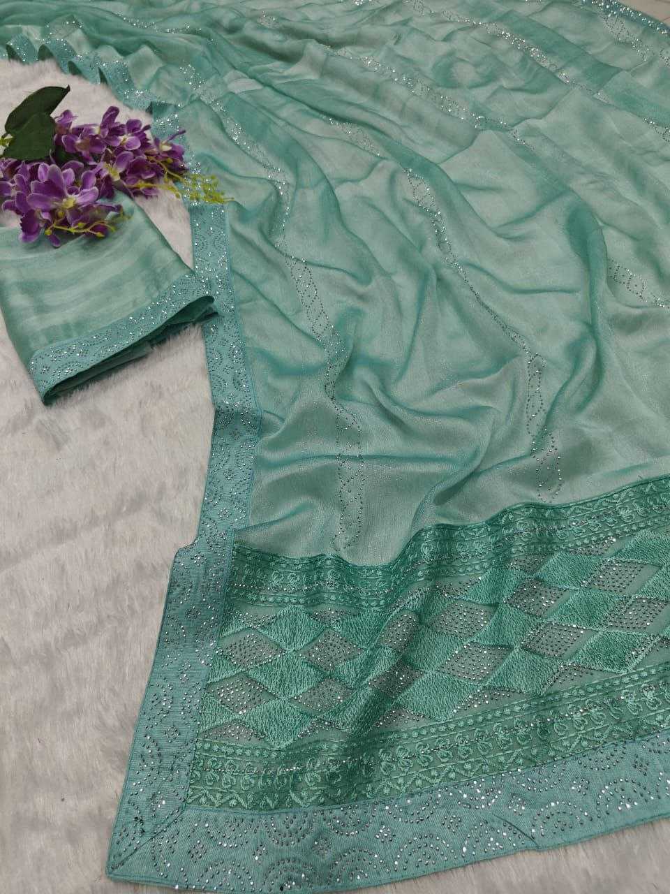 YNF CHIFFON KESH189  PARAMPARA - 4 SAREES WHOLESALE PARTY WEAR CHIFFON EMBROIDERED SAREES MANUFACTURER- Kapda Export