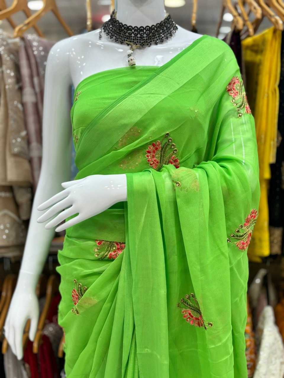 YNF CHIFFON SILK KESH114 590 WHOLESALE TRADITIONAL FESTIVEL LADIES SAREES MANUFACTURER- Kapda Export