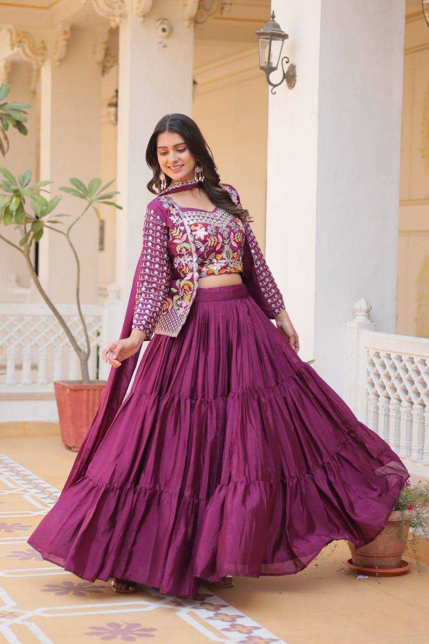 YNF CHINON KESH127 063 LEHENGAS WHOLESALE EMBROIDERED JACKET STYLE WEDDING LEHENGAS MANUFACTURER- Kapda Export