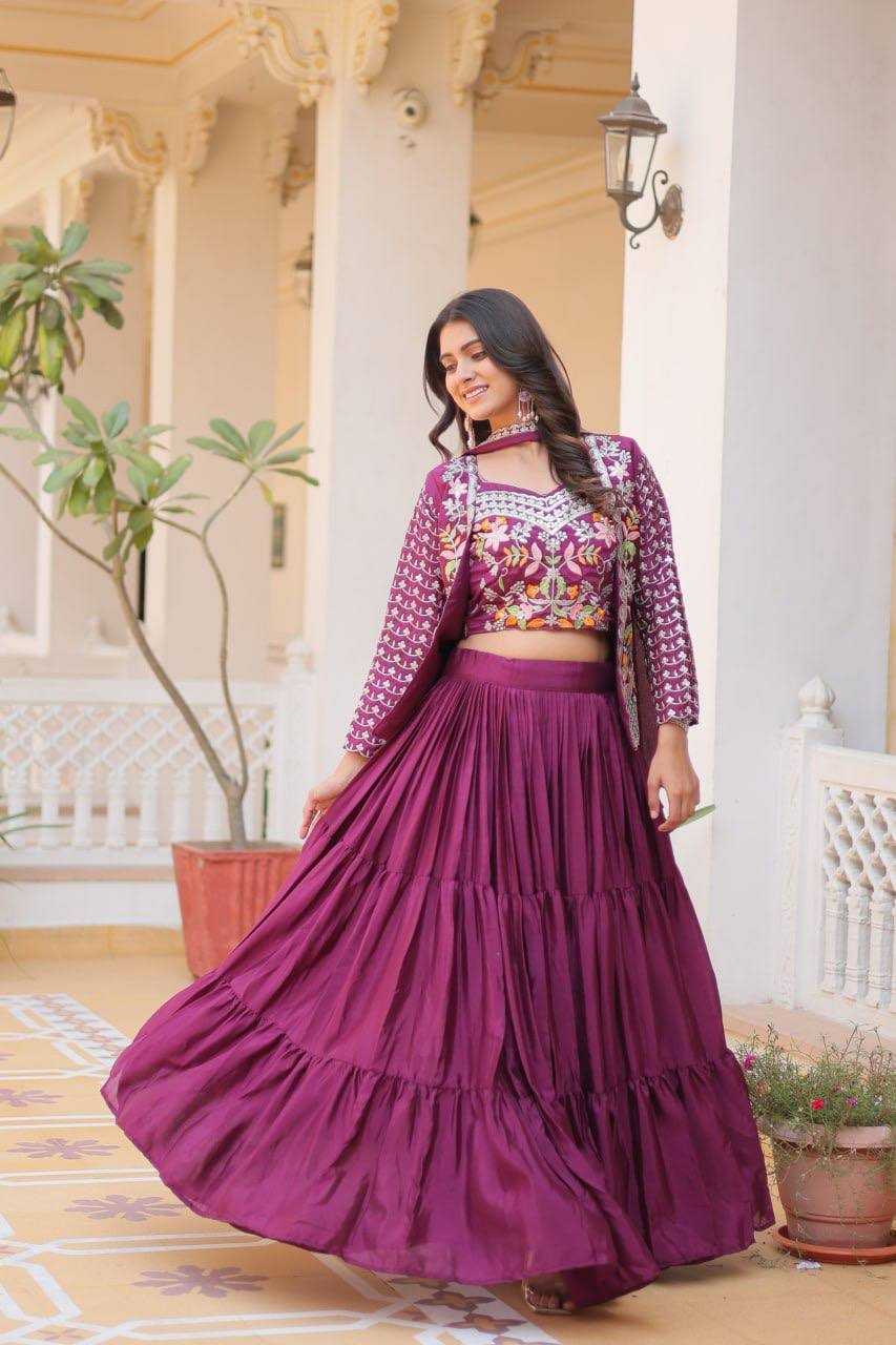 YNF CHINON KESH127 063 LEHENGAS WHOLESALE EMBROIDERED JACKET STYLE WEDDING LEHENGAS MANUFACTURER- Kapda Export