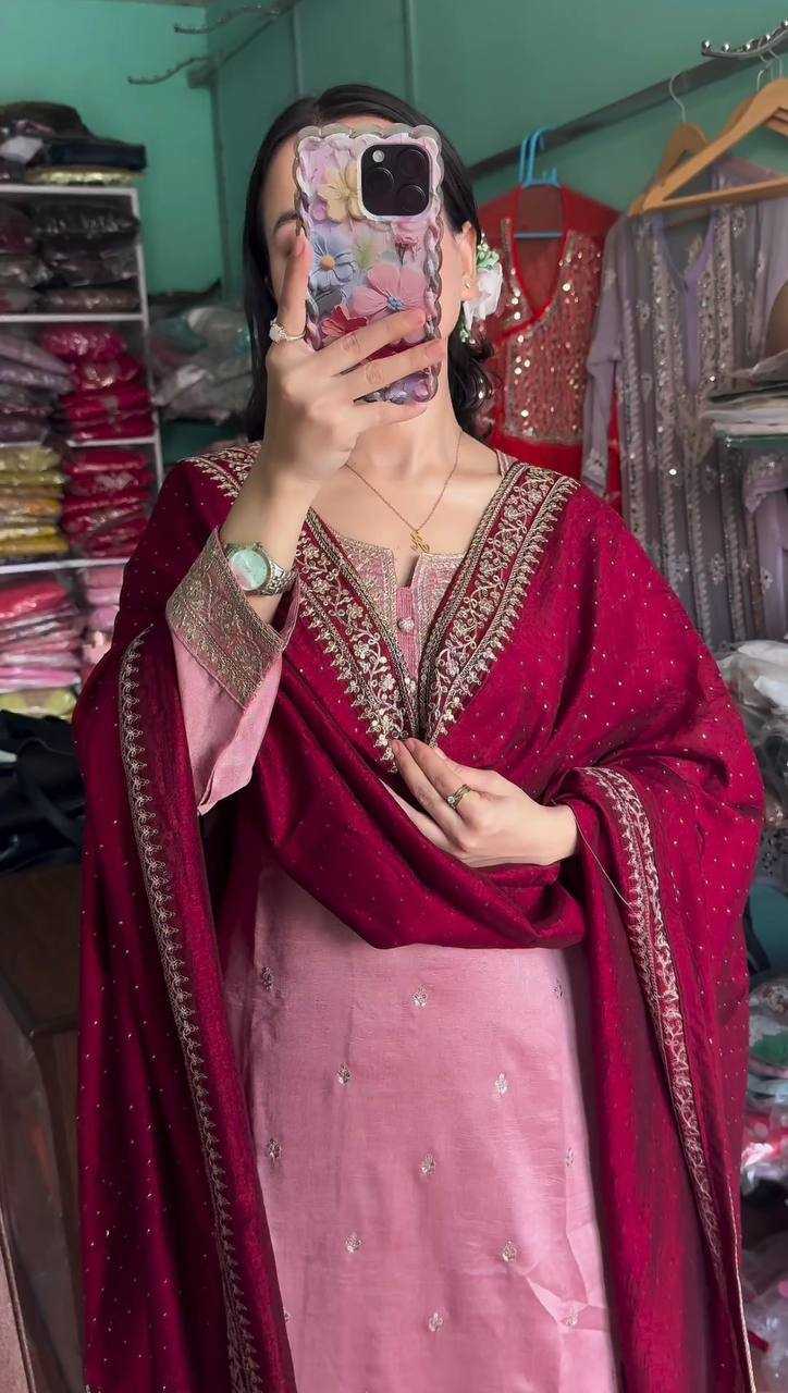 YNF CHINON KESH164 G76 SUITS & DRESSES WHOLESALE EMBROIDERED PARTY WEAR SILK LONG KURTI RED SUITS MANUFACTURE- Kapda Export