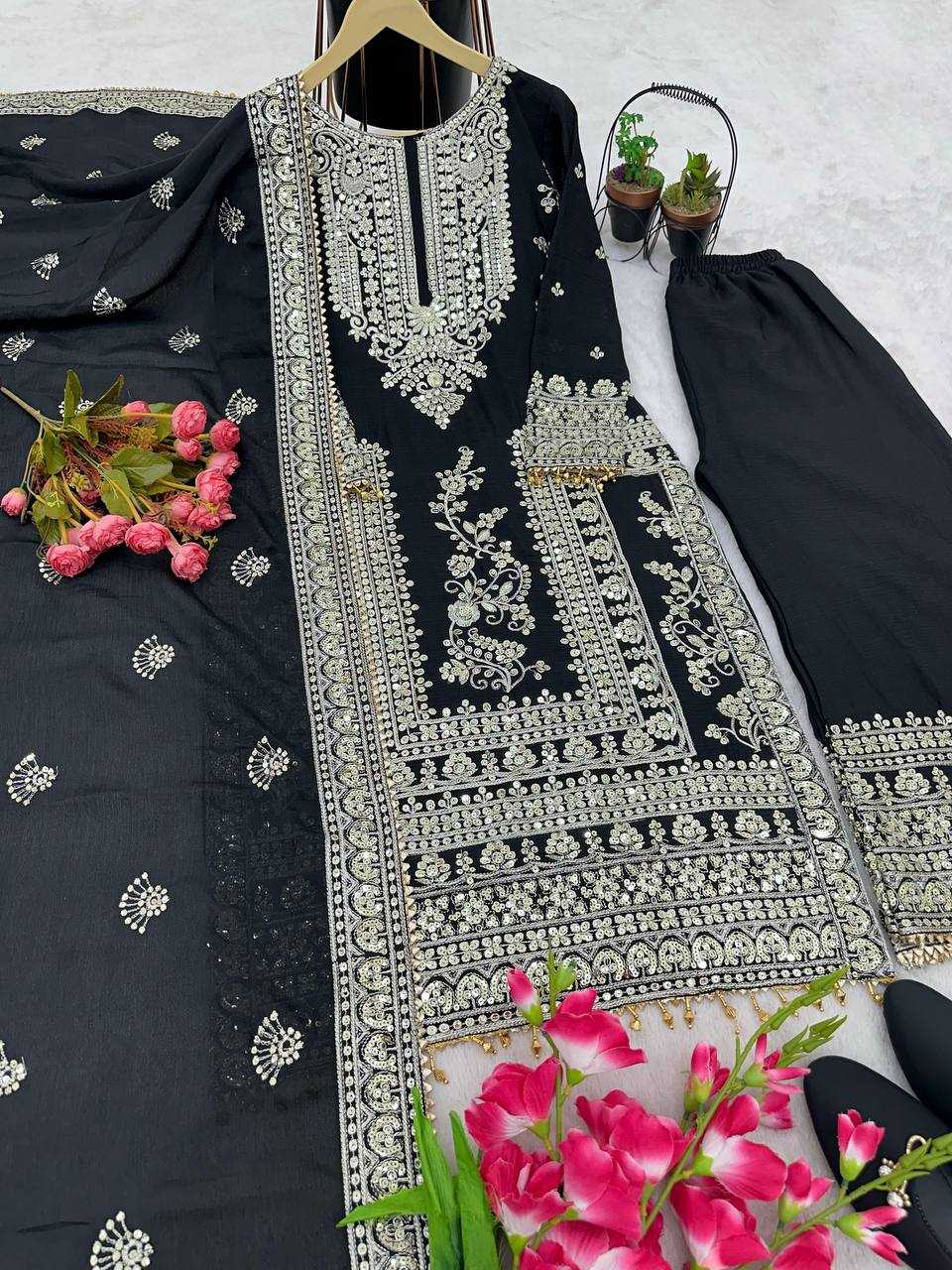 YNF CHINON SILK KESH123 5146 SUITS & DRESSES WHOLESALE PAKISTANI EMBROIDERY SILK EID COLLECTIONS SUITS MANUFACTURE- Kapda Export