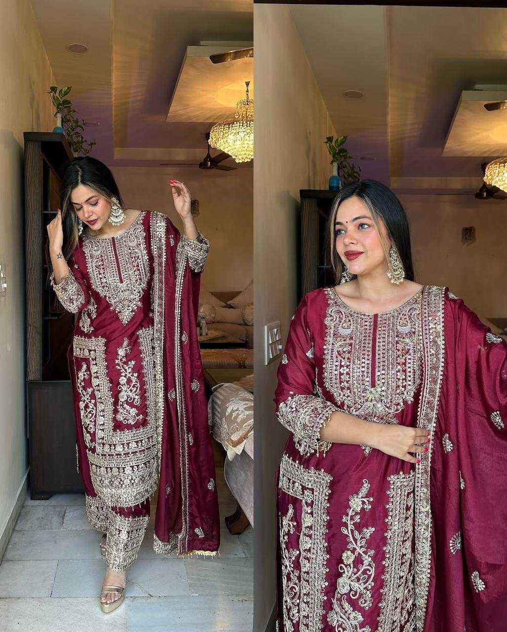 YNF CHINON SILK KESH123 5146 SUITS & DRESSES WHOLESALE PAKISTANI EMBROIDERY SILK EID COLLECTIONS SUITS MANUFACTURE- Kapda Export