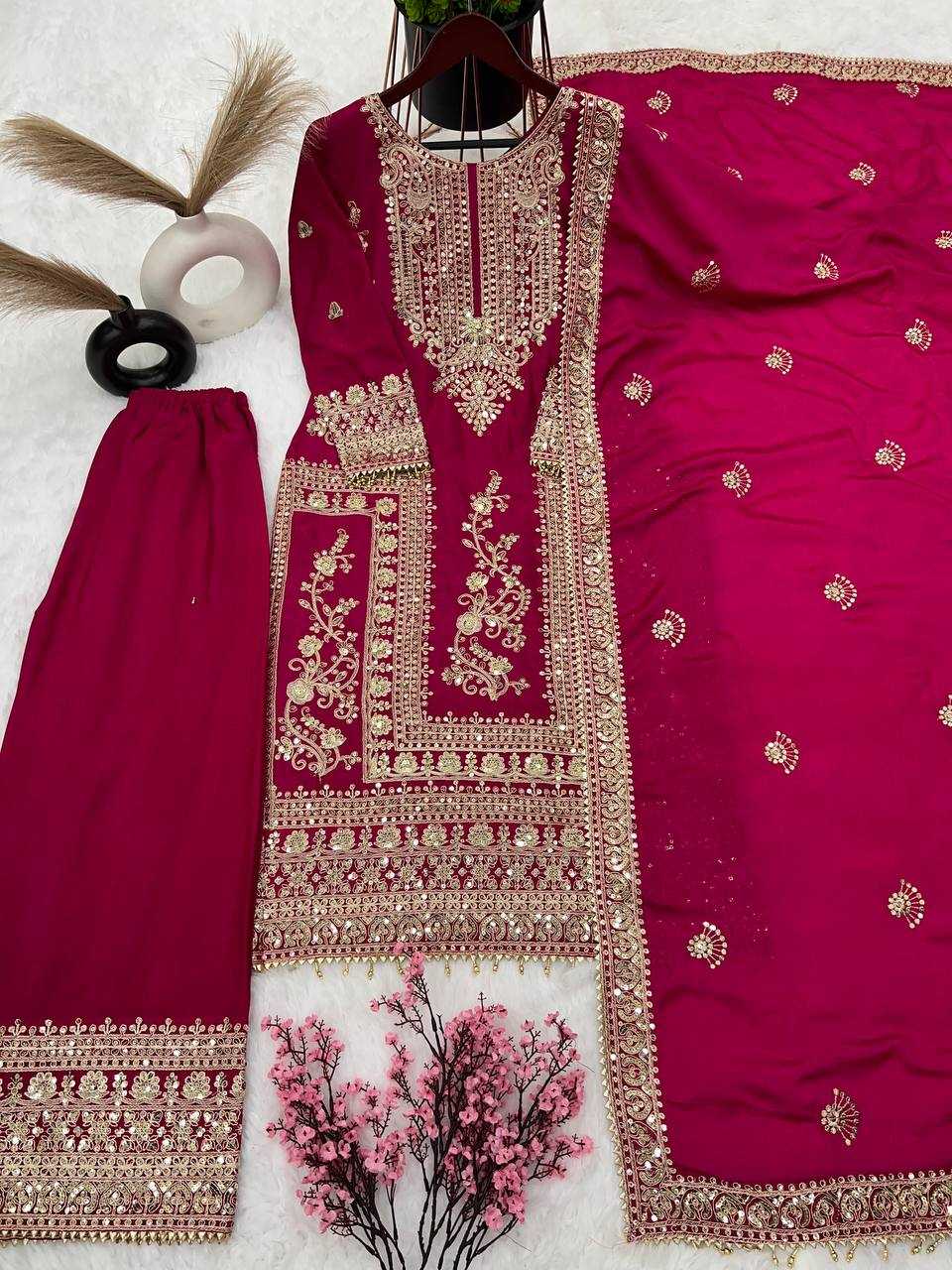 YNF CHINON SILK KESH123 5146 SUITS & DRESSES WHOLESALE PAKISTANI EMBROIDERY SILK EID COLLECTIONS SUITS MANUFACTURE- Kapda Export