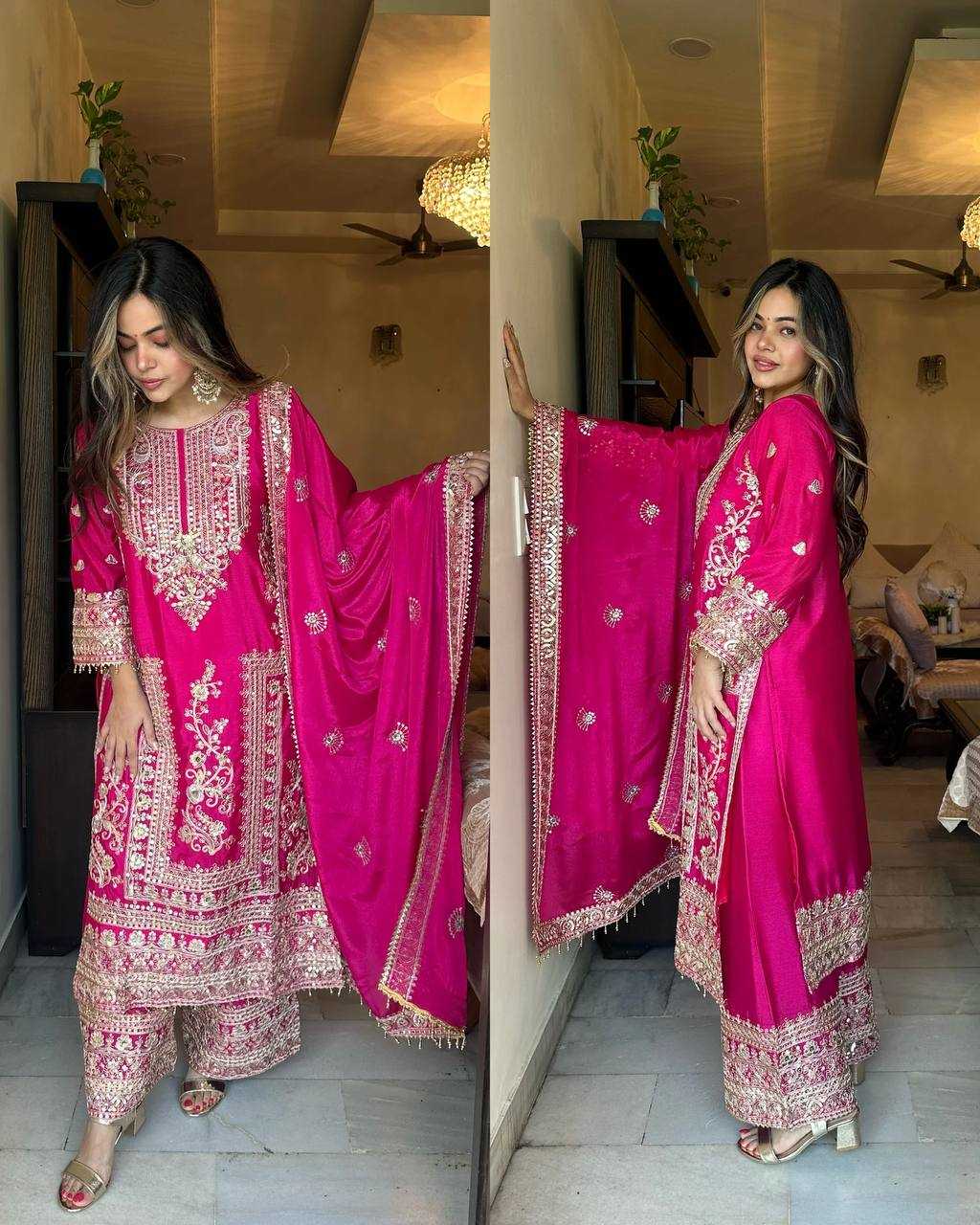 YNF CHINON SILK KESH123 5146 SUITS & DRESSES WHOLESALE PAKISTANI EMBROIDERY SILK EID COLLECTIONS SUITS MANUFACTURE- Kapda Export