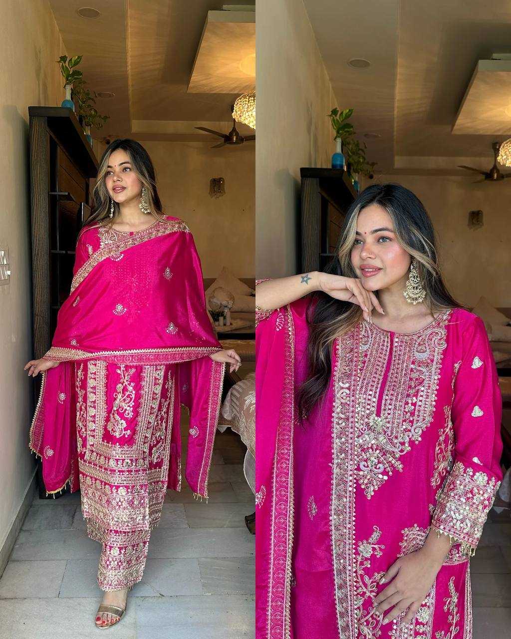 YNF CHINON SILK KESH123 5146 SUITS & DRESSES WHOLESALE PAKISTANI EMBROIDERY SILK EID COLLECTIONS SUITS MANUFACTURE- Kapda Export