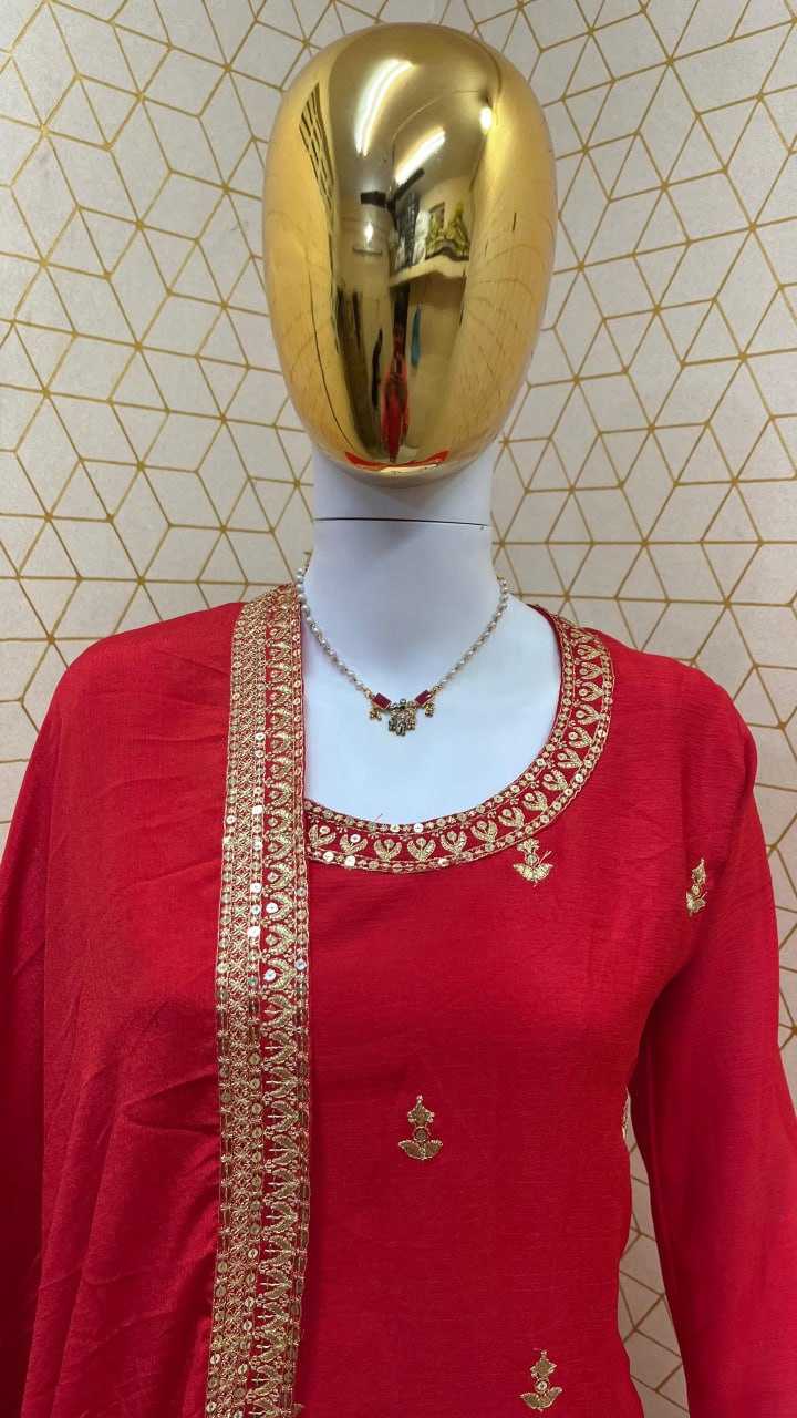 YNF CHINON SILK KESH247 7030 SUITS & DRESSES WHOLESALE EMBROPIDERY SHARARA SALWAR SILK PARTY WEDDING SUITS MANUFACTURE- Kapda Export