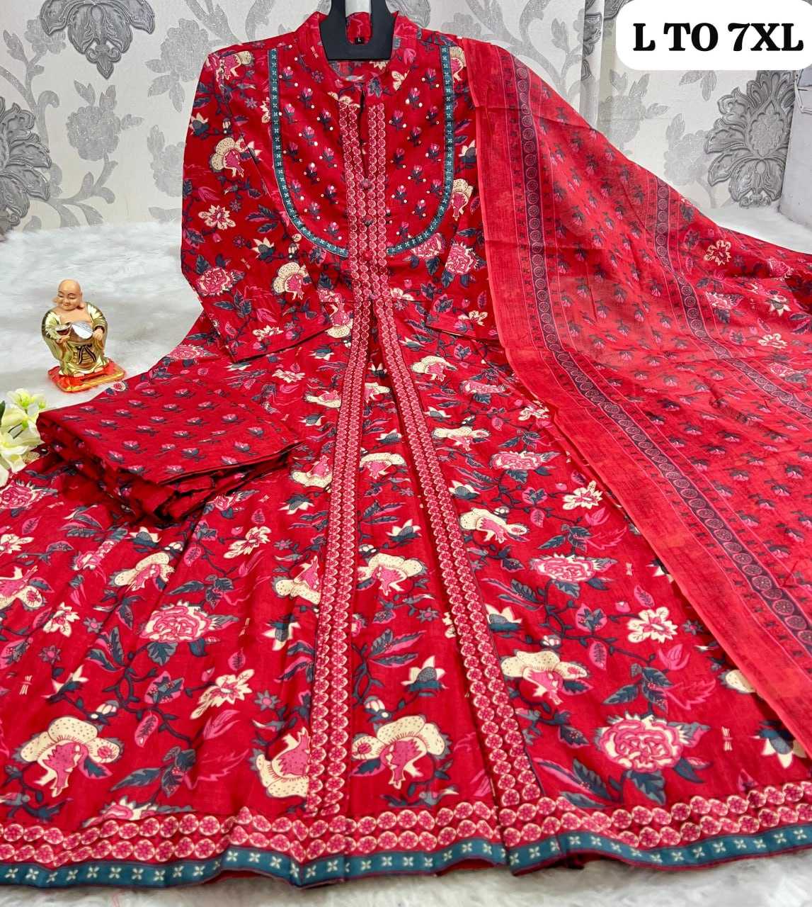 YNF COTTON KESH256 RNF18 SUIT WHOLESALE LONG ANARAKLI COTTON PRINTED LADIES LONG SUIT MANUFACTURER- Kapda Export