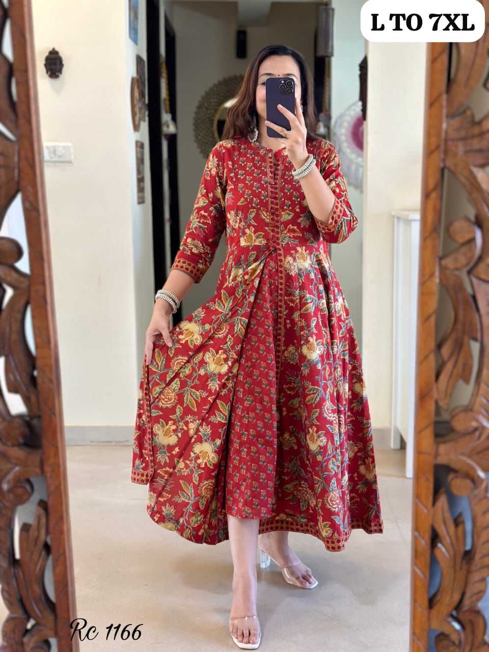 YNF COTTON KESH256 RNF18 SUIT WHOLESALE LONG ANARAKLI COTTON PRINTED LADIES LONG SUIT MANUFACTURER- Kapda Export