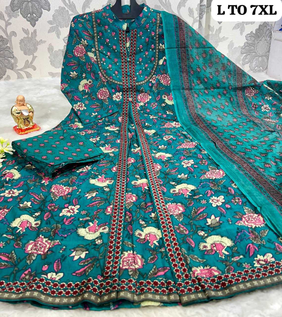 YNF COTTON KESH256 RNF18 SUIT WHOLESALE LONG ANARAKLI COTTON PRINTED LADIES LONG SUIT MANUFACTURER- Kapda Export