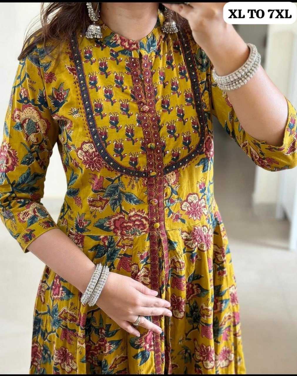 YNF COTTON KESH256 RNF18 SUIT WHOLESALE LONG ANARAKLI COTTON PRINTED LADIES LONG SUIT MANUFACTURER- Kapda Export