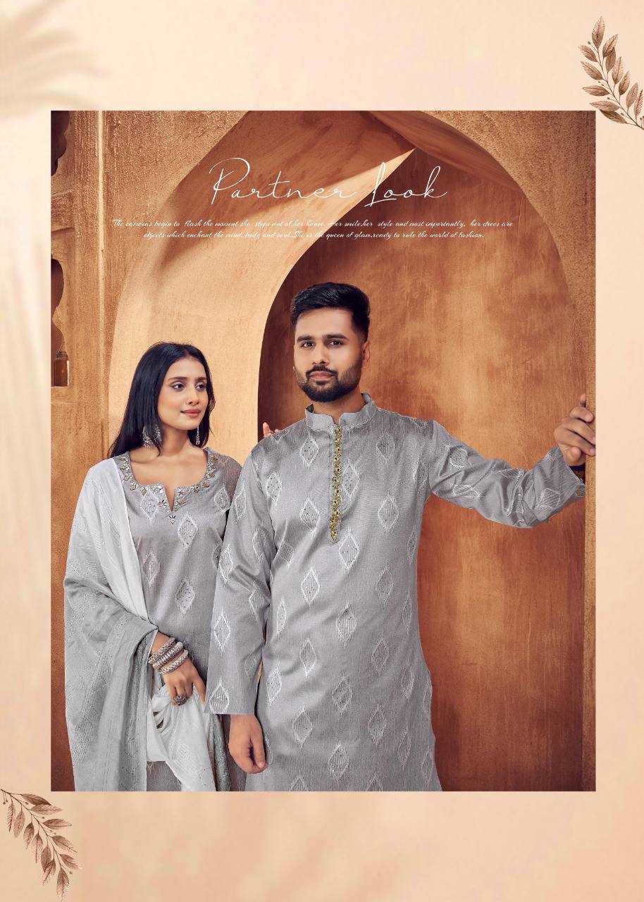 YNF COTTON RIN131 11 COUPLE WEAR WHOLESALE MENS KURTA PAYJAM & FEMALE KURTIS BOTTOM MANUFACTURER- Kapda Export