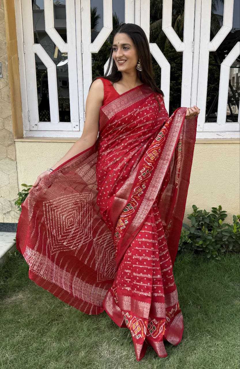 YNF COTTON SILK KESH117 RWC55 SAREES WHOLESALE SILK ZARI BORDER RED COTTON SAREES MANUFACTURER- Kapda Export