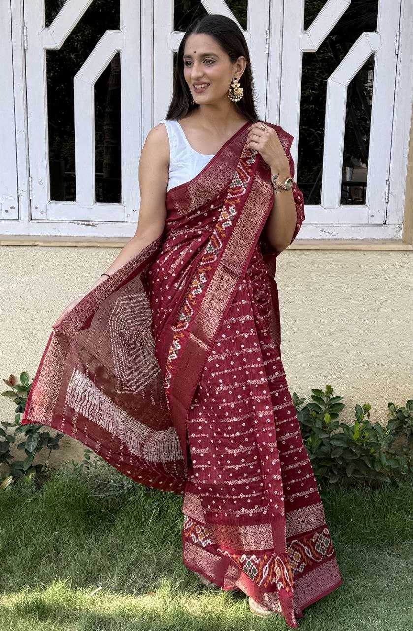 YNF COTTON SILK KESH117 RWC55 SAREES WHOLESALE SILK ZARI BORDER RED COTTON SAREES MANUFACTURER- Kapda Export