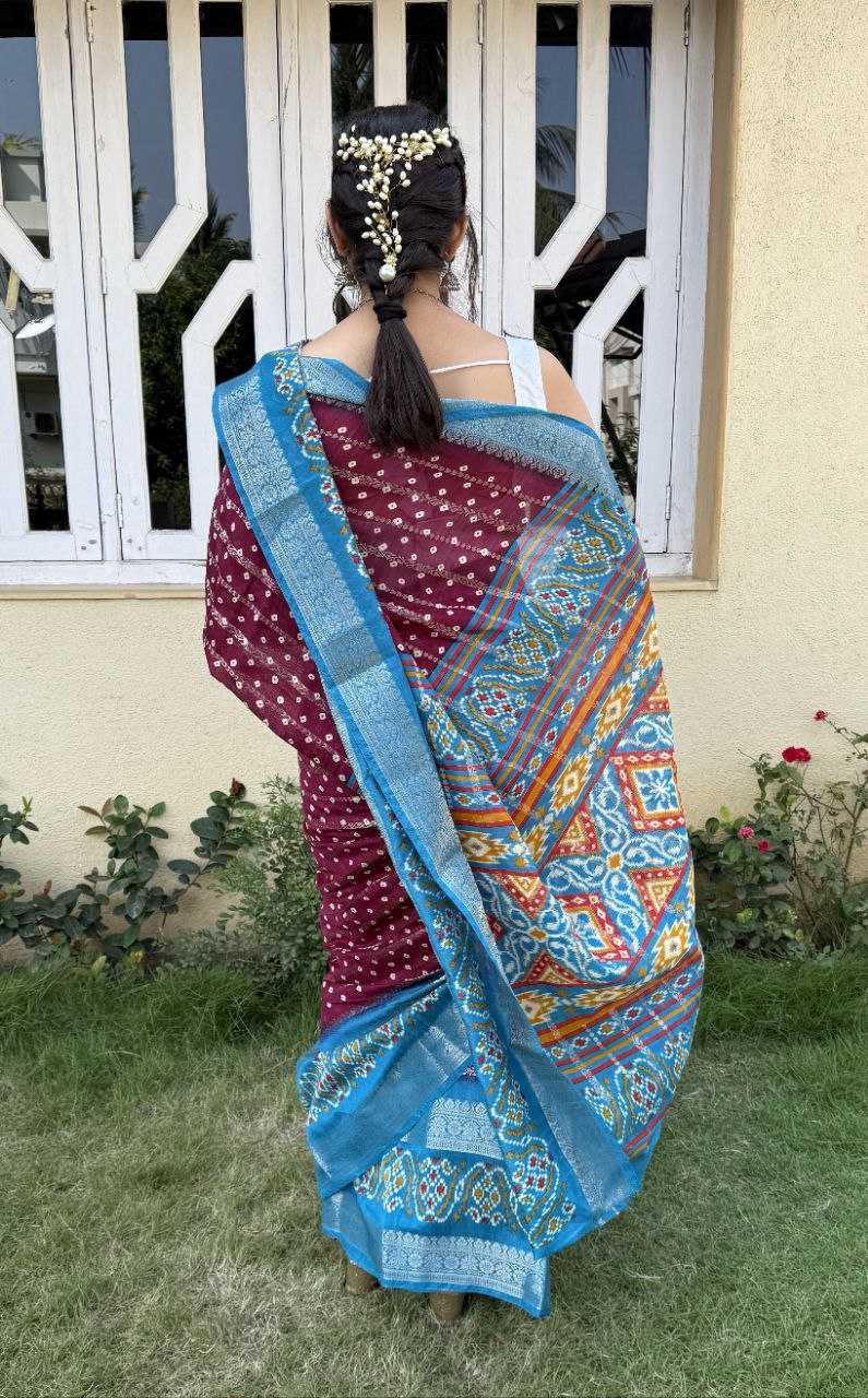 YNF COTTON SILK KESH117 RWC82 SAREES WHOLESALE COTTON BANDHANI JACQUARD SILK SAREES MANUFACTURER- Kapda Export