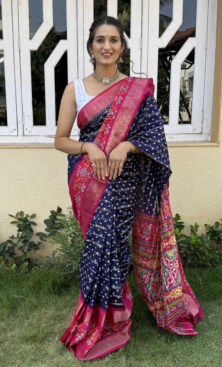 YNF COTTON SILK KESH117 RWC82 SAREES WHOLESALE COTTON BANDHANI JACQUARD SILK SAREES MANUFACTURER- Kapda Export