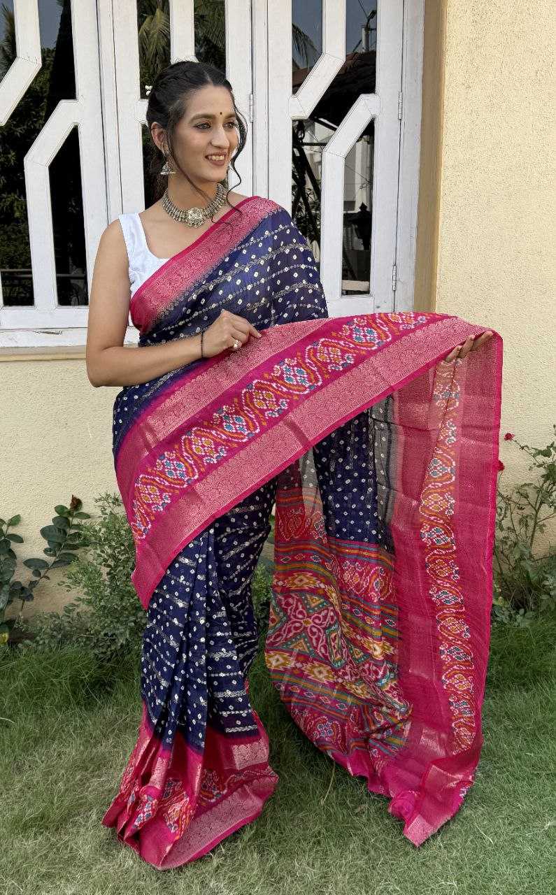 YNF COTTON SILK KESH117 RWC82 SAREES WHOLESALE COTTON BANDHANI JACQUARD SILK SAREES MANUFACTURER- Kapda Export