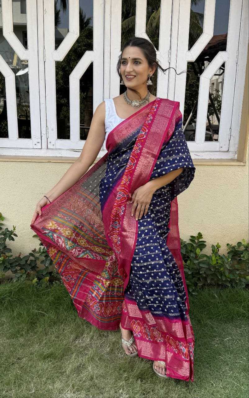 YNF COTTON SILK KESH117 RWC82 SAREES WHOLESALE COTTON BANDHANI JACQUARD SILK SAREES MANUFACTURER- Kapda Export