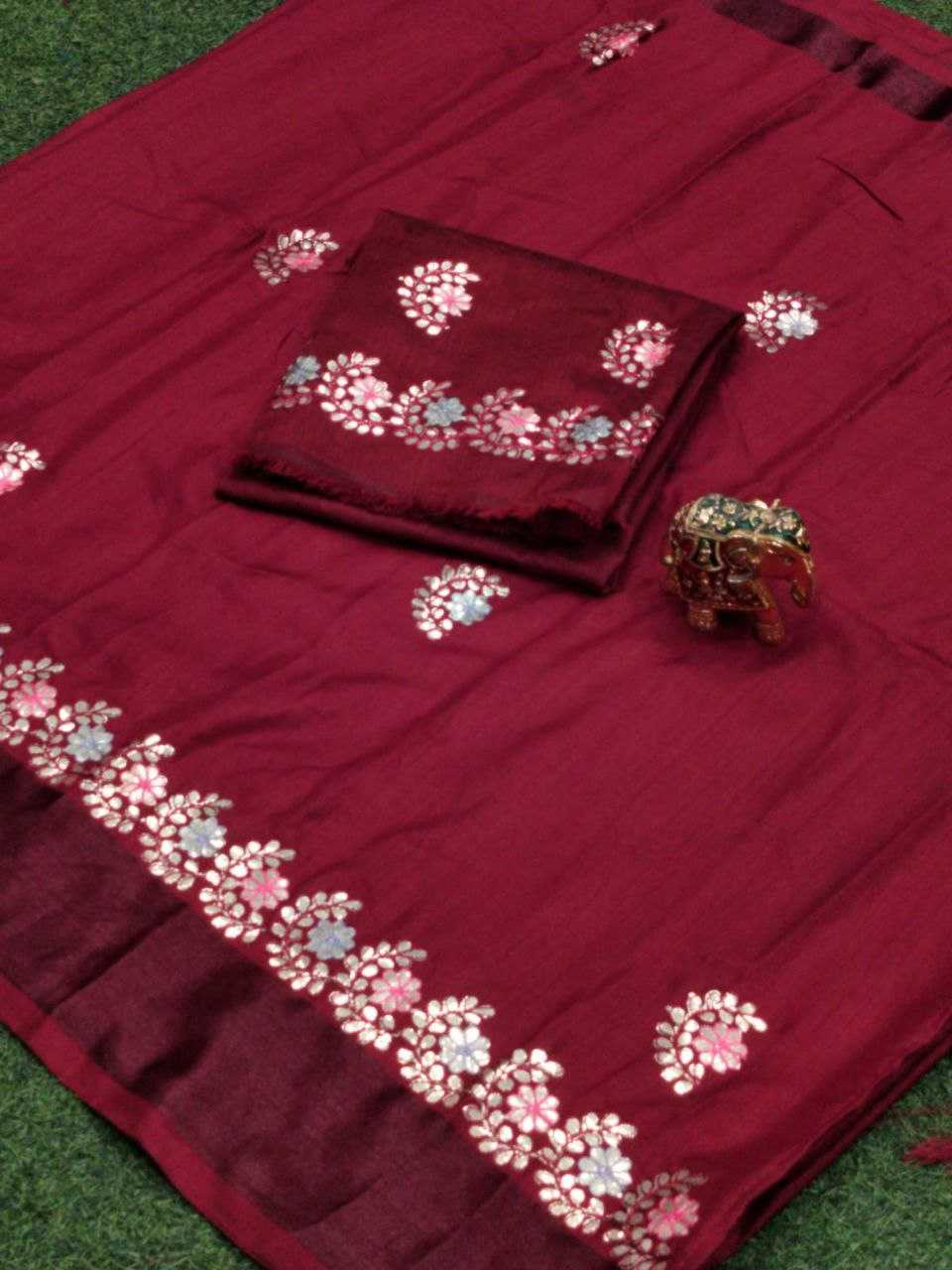 YNF DOLA SILK KESH179 AHB107 SILK SAREES WHOLESALE DOLA SILK ZARI BORDERED SILK MAROON SILK SAREES MANUFACTURER- Kapda Export