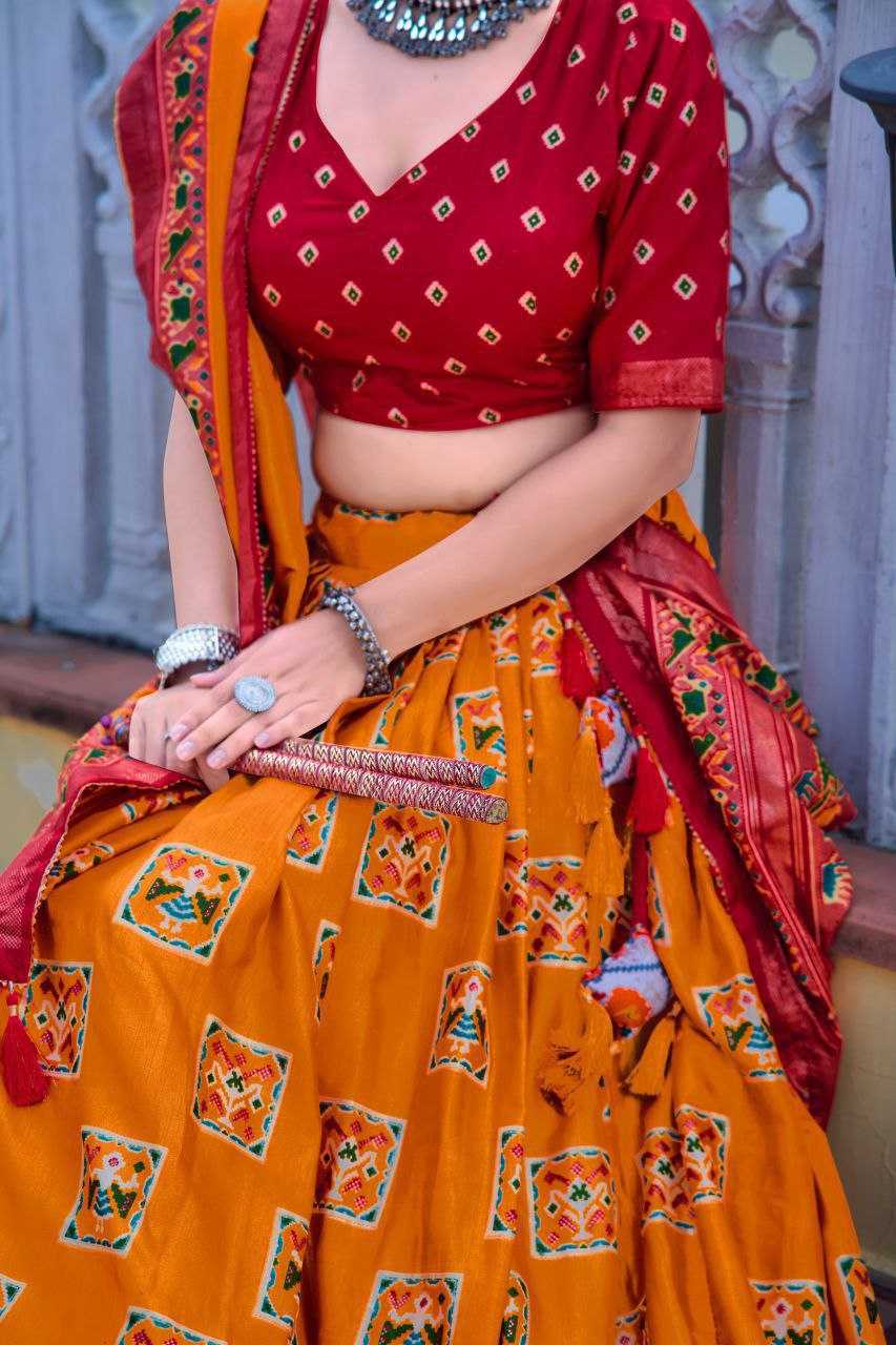 YNF DOLA SILK KESH243 Mor LEHENGAS WHOLESALE SILK PRINTED TRADITIONAL LEHENGA WITH DUPTTA LEHENGAS MANUFACTURER- Kapda Export