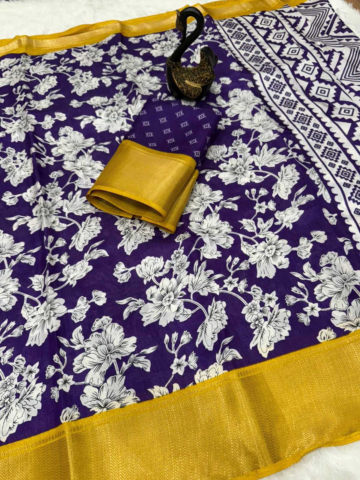 YNF DOLA SILK RIN138 RLC02 WHOLESALE DOLA SILK ZARI BORDER SOFT PRINTED SILK SAREE MANUFACTURER- Kapda Export