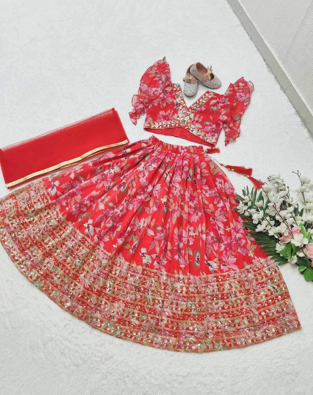 YNF FAUX GEORGETTE KESH168 MNT45 KIDS WEAR WHOLESALE KIDS LEHENGA KIDS TRADITIONAL OUTFITS KIDS LEHENGA CHOLI KIDS FESTIVE WEAR KIDS WEDDING OUTFITS MANUFACTURER- Kapda Export