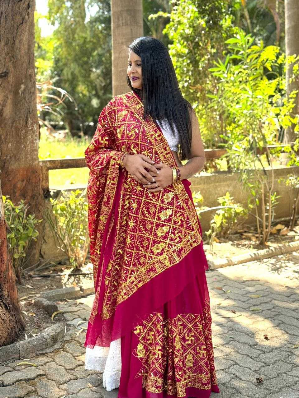 YNF GEORGETTE KESH282 KAJAL PADDING SAREES WHOLESALE EMBROIDERED GEORGETTE FESTIVEL GHARCHOLA SAREES MANUFACTURER- Kapda Export