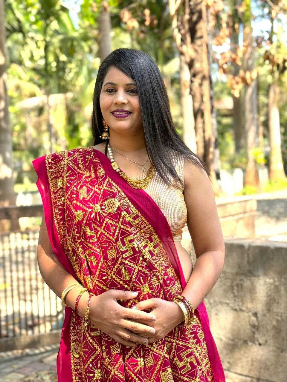 YNF GEORGETTE KESH282 KAJAL PADDING SAREES WHOLESALE EMBROIDERED GEORGETTE FESTIVEL GHARCHOLA SAREES MANUFACTURER- Kapda Export