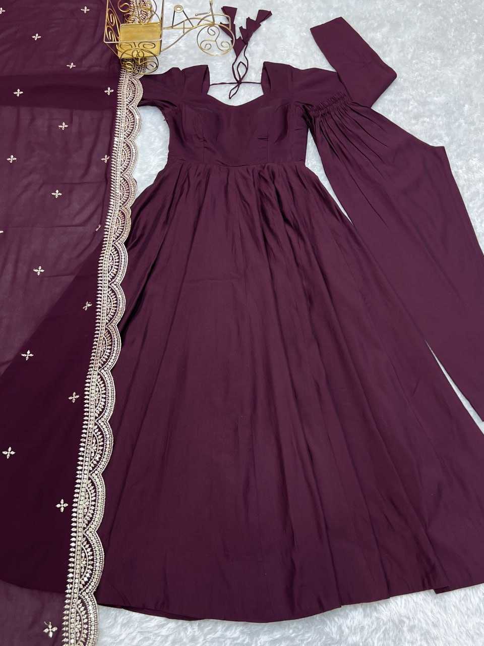 YNF HEAVY ROMAN SILK KESH229 44 GOWNS WHOLESALE FANCY ANARKALI SILK GOWNS MANUFACTURER- Kapda Export