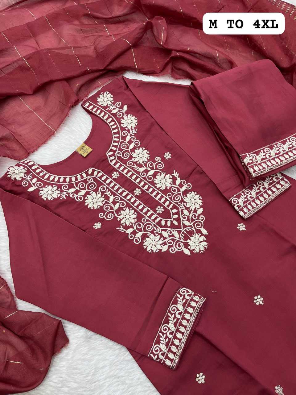 YNF HEAVY ROMAN SILK KESH258 VDA43 SUIT & DRESSES WHOLESALE EMBROIDEREY WEDDING LADIES SILK SUITS MANUFACTURE- Kapda Export