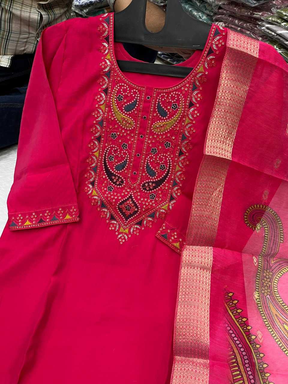 YNF HEAVY ROMAN SILKKESH258 VDA42 SUIT & DRESSES WHOLESALE EMBROIDEREY WEDDING LADIES SILK SUITS MANUFACTURE- Kapda Export