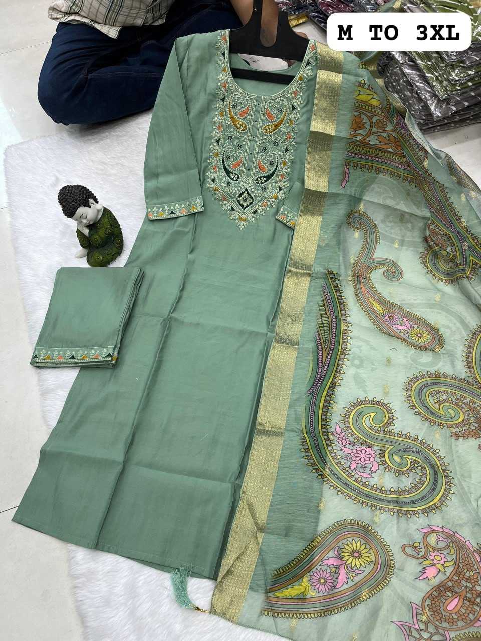 YNF HEAVY ROMAN SILKKESH258 VDA42 SUIT & DRESSES WHOLESALE EMBROIDEREY WEDDING LADIES SILK SUITS MANUFACTURE- Kapda Export