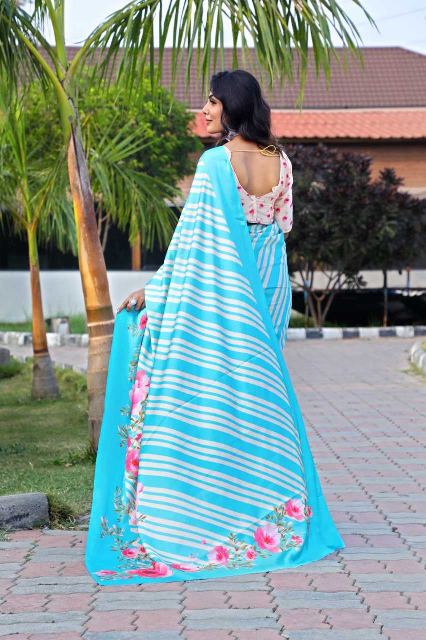 YNF JAPAN SARTIN KESH254 SUA03 SAREES WHOLESALE PRINTED PARTY WEAR SATIN SAREES MANUFACTURER- Kapda Export