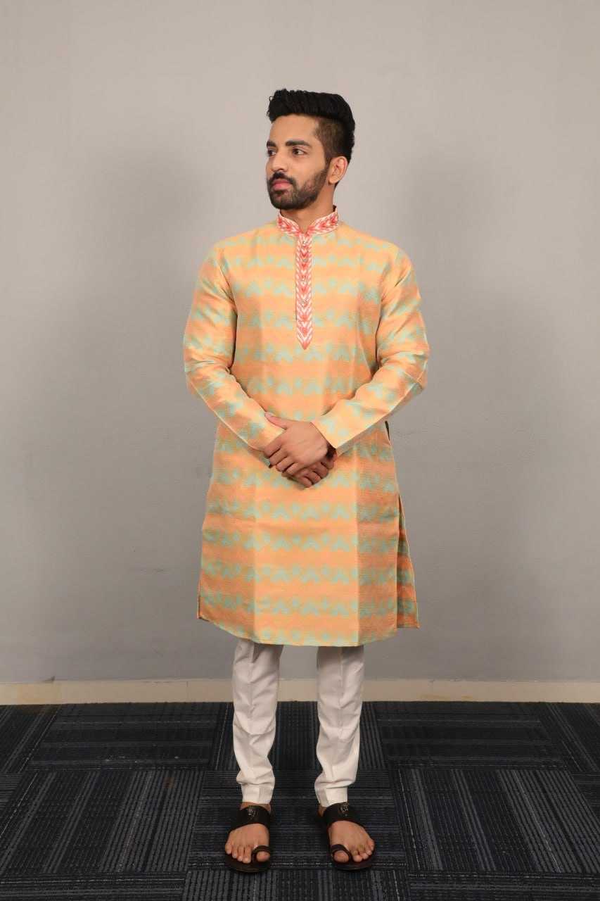 YNF JEQUARD SILK RIN111 MORPANKH MENS WEAR WHOLESALE COTTON  MEN KURTA PAJAMA EMANUFACTURER- Kapda Export