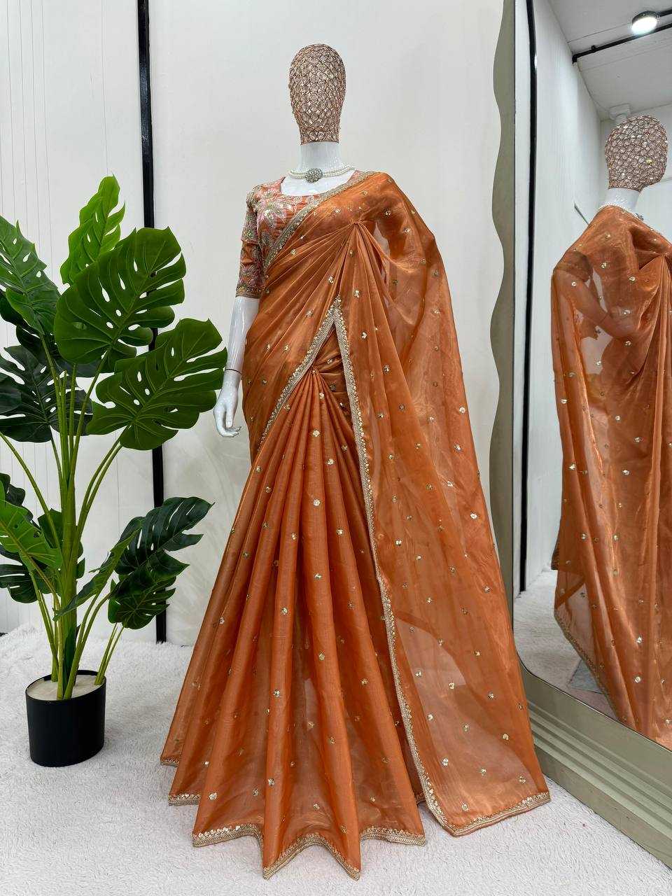 YNF JIMMY CHOO RIN133 495SAR EES WHOLESALE JIMMY CHOO PARTY WEAR SEQUENCE SAREES MANUFACTURER- Kapda Export