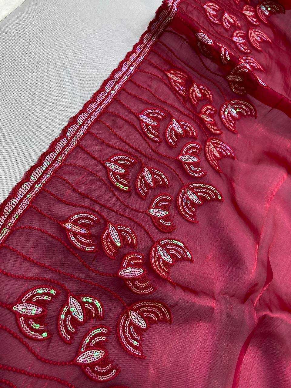 YNF JIMMY CHOO RIN188 Canberry5 SAREES WHOLESALE SEQUENCE PARTY WEAR EMBROIDERED JIMMY CHOO SAREES MANUFACTURER- Kapda Export