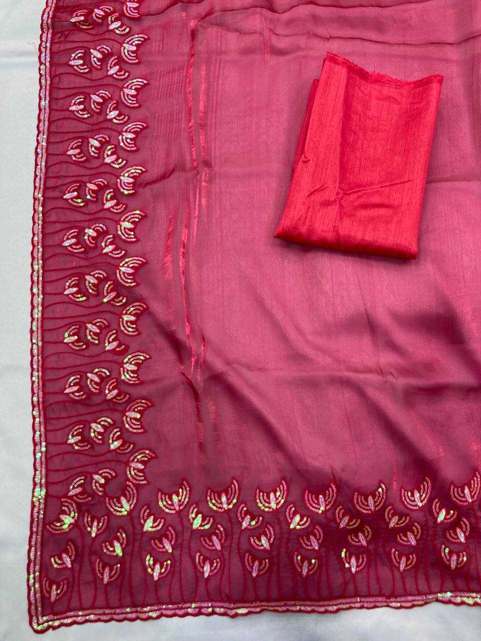 YNF JIMMY CHOO RIN188 Canberry5 SAREES WHOLESALE SEQUENCE PARTY WEAR EMBROIDERED JIMMY CHOO SAREES MANUFACTURER- Kapda Export