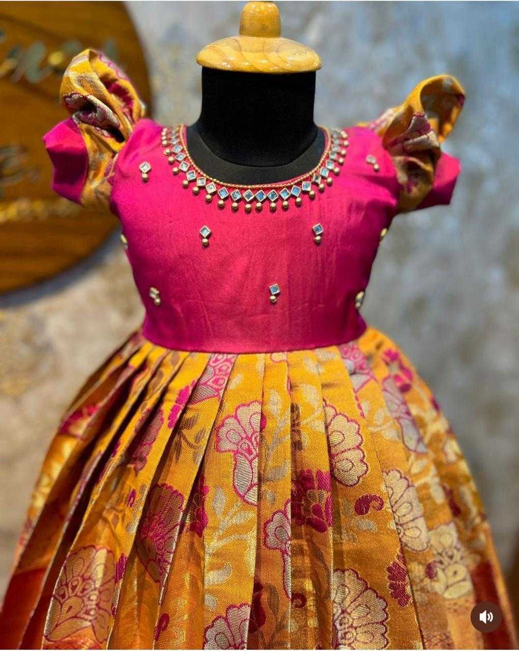 YNF KANJIVARAM SILK RIN192 8040 KIDS WEAR WHOLESALE KIDS WEDDING FESTIVEL GOWN MANUFACTURER- Kapda Export