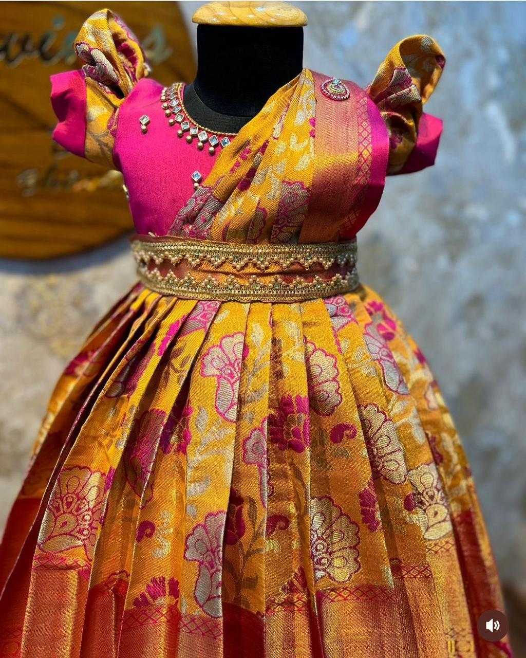 YNF KANJIVARAM SILK RIN192 8040 KIDS WEAR WHOLESALE KIDS WEDDING FESTIVEL GOWN MANUFACTURER- Kapda Export