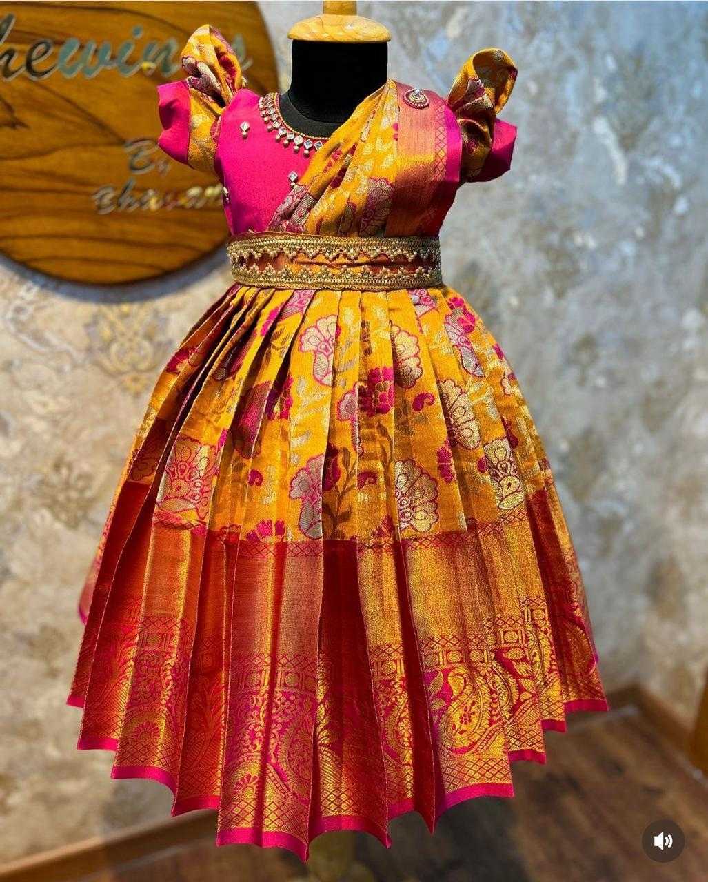 YNF KANJIVARAM SILK RIN192 8040 KIDS WEAR WHOLESALE KIDS WEDDING FESTIVEL GOWN MANUFACTURER- Kapda Export