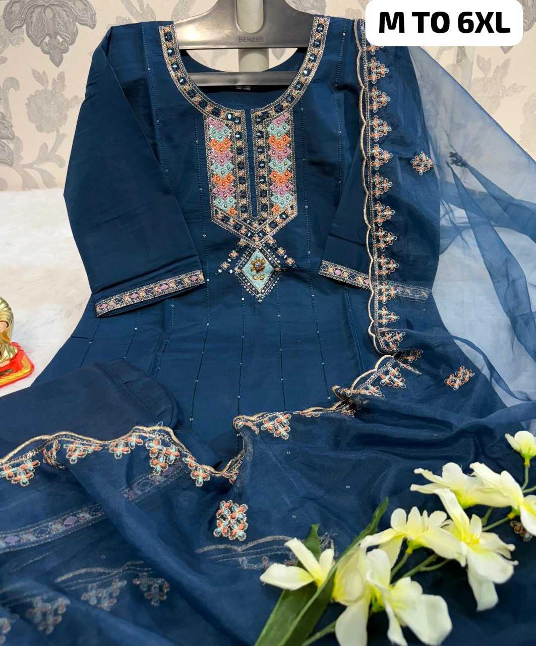 YNF MUSLIN KESH256 RNF02 3XL TO 6XL SUITS & DRESSES WHOLESALE EMBROIDERY PARTY WEAR LADIES SUITS MANUFACTURE- Kapda Export