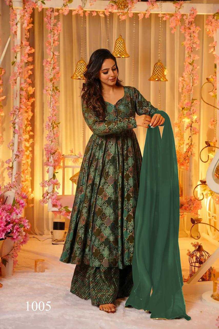 YNF MUSLIN RIN131 V-1 GOWNS WHOLESALE PRINTED WEDDING ANARAKLI GOWNS MANUFACTURER- Kapda Export