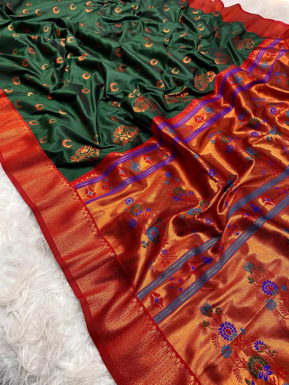 YNF PAITHANI SILK RIN150 Chandrakore Paithani SAREES WHOLESALE FESTIVEL PAITHANI SOFT SILK SAREES MANUFACTURER- Kapda Export