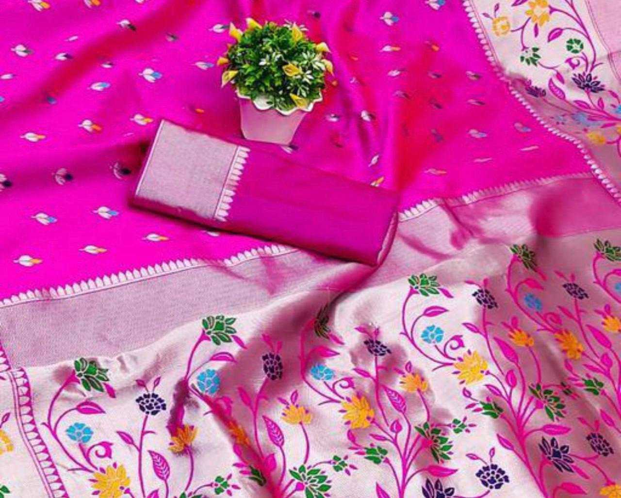 YNF PAITHANI SILK RIN179 774 SILK SAREES WHOLESALE BANARASI SILK PATHANI ZARI BORDER SILK SAREES MANUFACTURER- Kapda Export